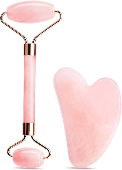 Facial Massage Roller and Gua Sha Set – Cooling Skin Care Tools for Relaxation & Beauty Rituals